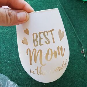 Pearhead The Best Mom Stainless Steel Wine Tumbler Cute Motherhood Stemless Wine
